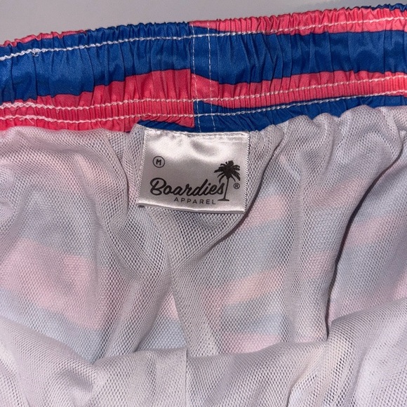 Striped Blue and Pink Swim Trunks - Picture 4 of 6